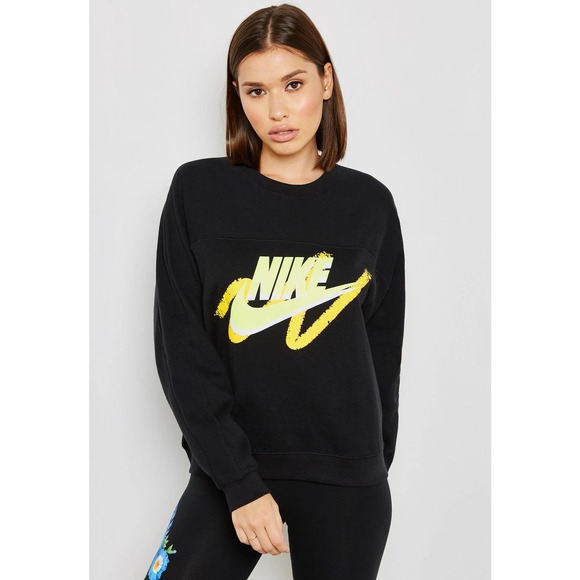 Nike Tops - NIKE NSW Archive Black Crewneck Long Sleeve Sweatshirt Sz M